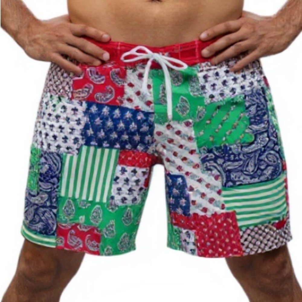 Canterbury of NZ paisley patchwork swim shorts xl